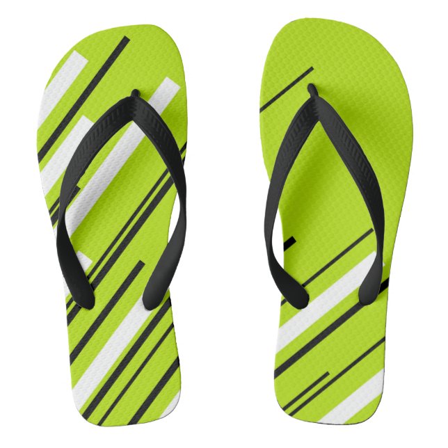 Diagonals - Lime Green Jandals (Footbed)