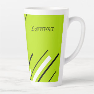 Diagonals - Lime Green Latte Mug