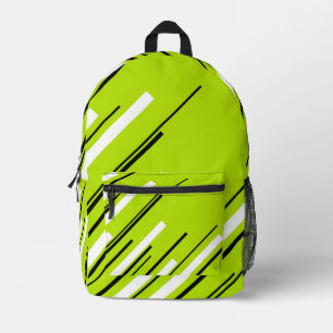 Diagonals - Lime Green Printed Backpack