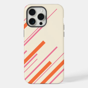 Diagonals - Pink, Orange and Cream iPhone 15 Pro Max Case