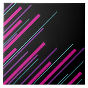Diagonals - Pink, Purple, Blue and Black Tile