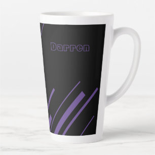 Diagonals - Purple and Black Latte Mug