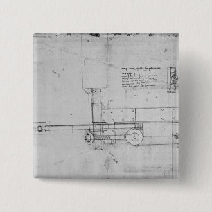 Diagram of a Mechanical Bolt 15 Cm Square Badge