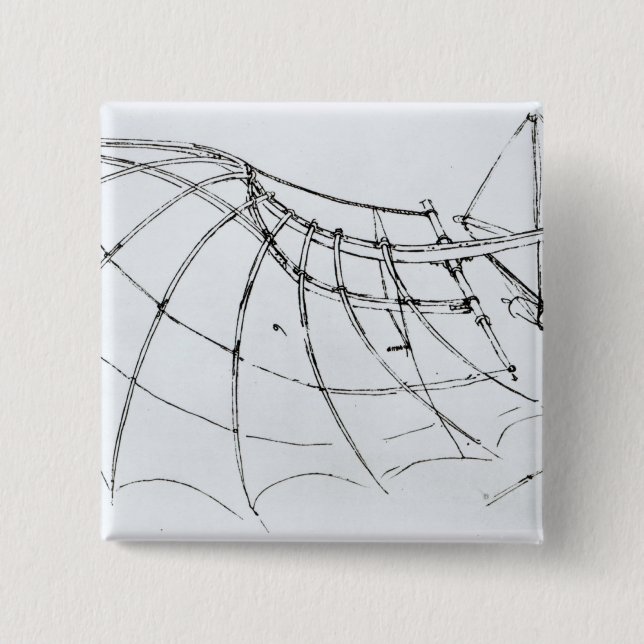 Diagram of a mechanical wing 15 cm square badge (Front)