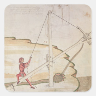 Diagram of a method of supplying water square sticker