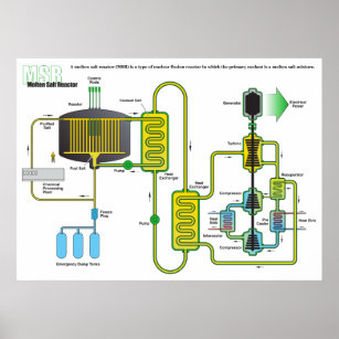 Diagram of a Molten Salt Nuclear Fission Reactor Poster