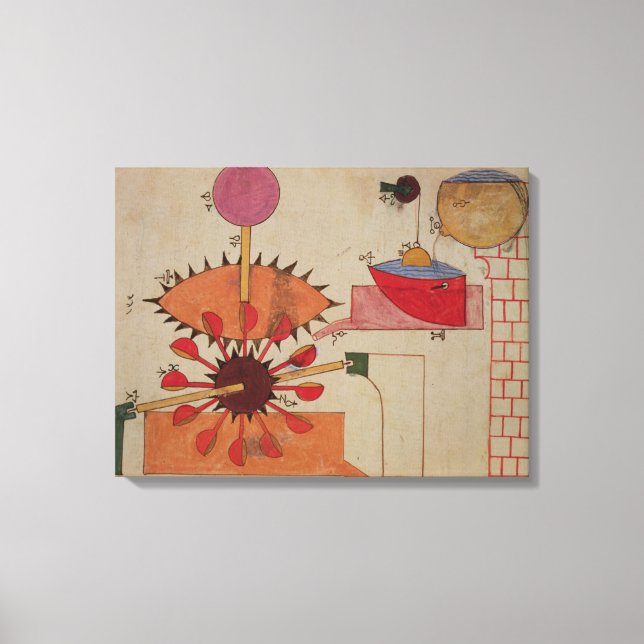 Diagram of a system for pumping water into a canvas print (Front)