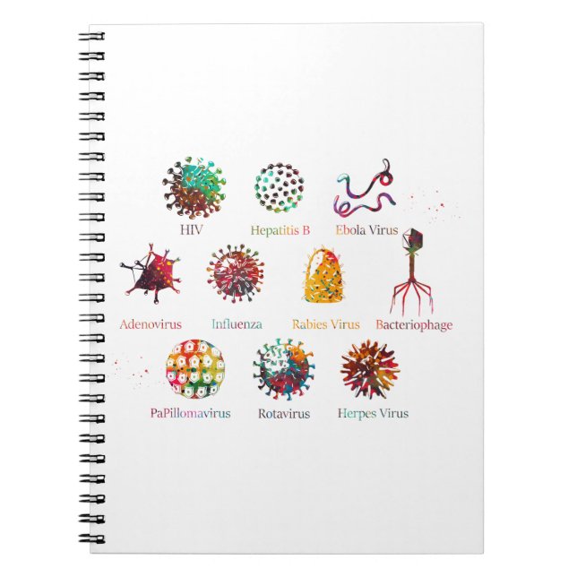 Diagram showing different kinds of viruses notebook (Front)