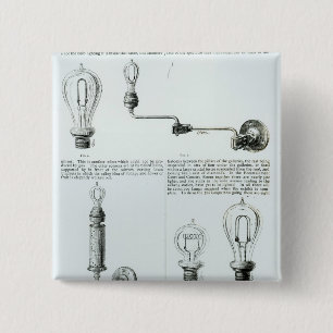 Diagrams of lightbulbs and their brackets 15 cm square badge