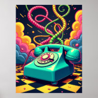 Dial Into the Neon Dream – Retro Surreal Pop Art