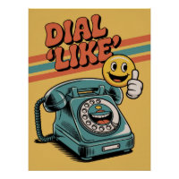 "Dial 'Like'" Retro Phone with Pop Art Emoji