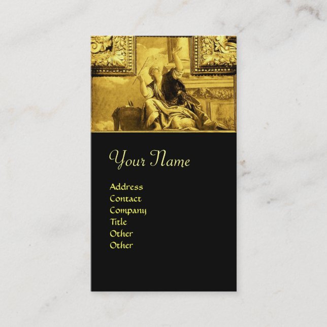 DIALECTICS ,gold yellow,black Business Card (Front)