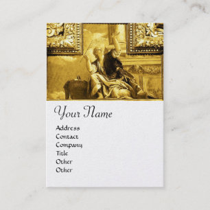 DIALECTICS ,gold yellow ,white pearl paper Business Card