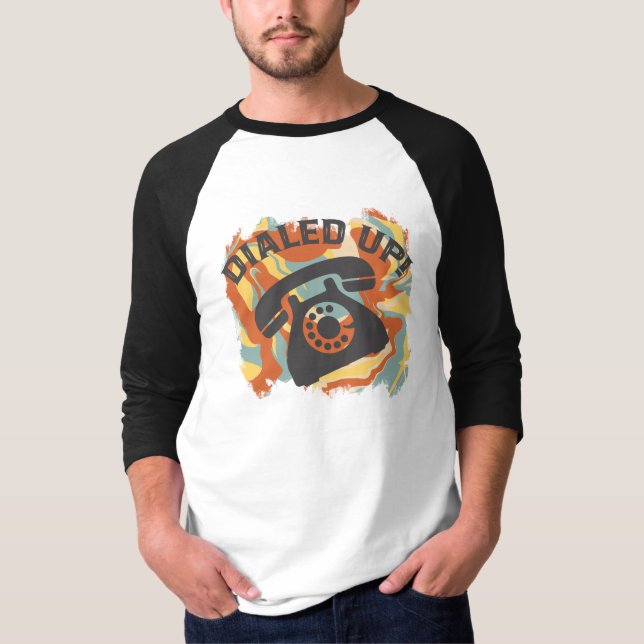 Dialed Up, Funny Old Phone T-Shirt (Front)