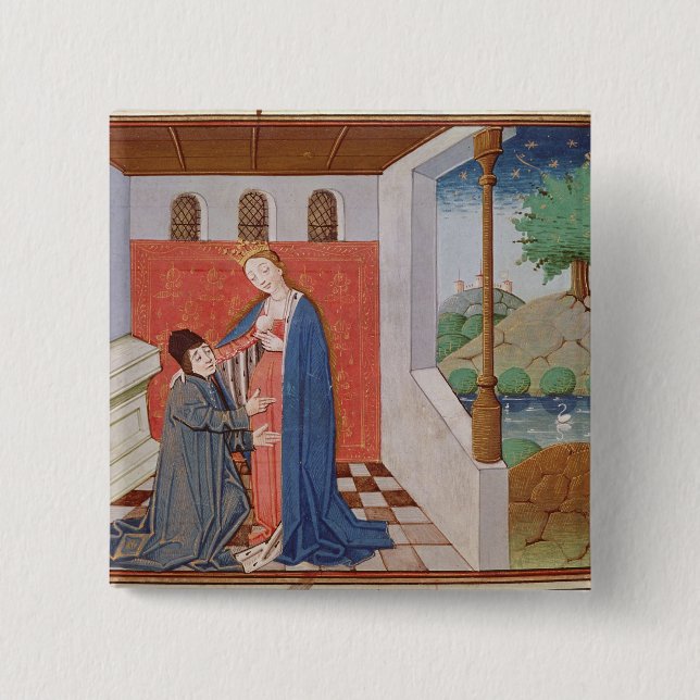 Dialogue between Boethius and Philosophy 15 Cm Square Badge (Front)