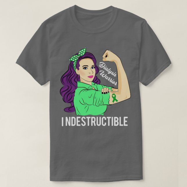 Dialysis Awareness Kidney Transplant Warrior Indes T-Shirt (Design Front)