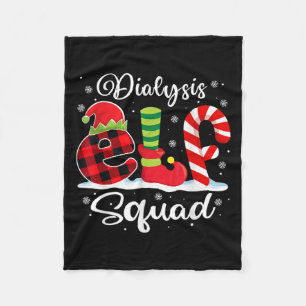 Dialysis Elf Squad Christmas Dialysis Nurse Matchi Fleece Blanket