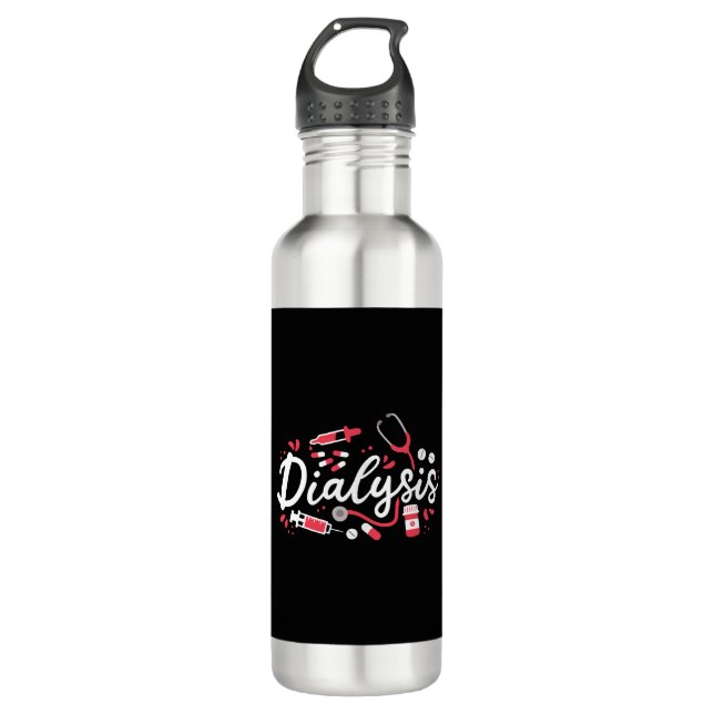Dialysis Nephrology Nurse Dialysis Nurse 710 Ml Water Bottle (Front)