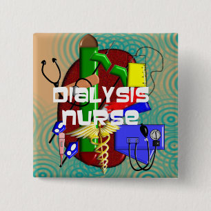 Dialysis Nurse Art Gifts 15 Cm Square Badge