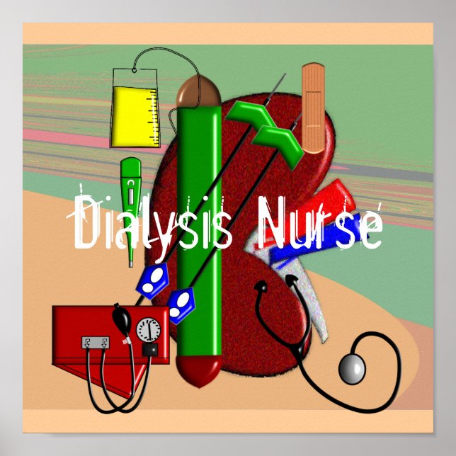 Dialysis Nurse Art Poster (Front)