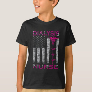 dialysis nurse Awareness American Flag T-Shirt