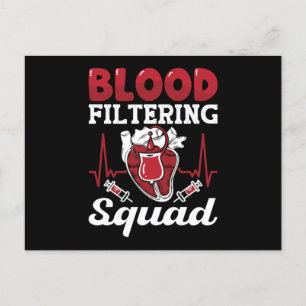 Dialysis Nurse Blood Filtering Squad Nephrology Postcard
