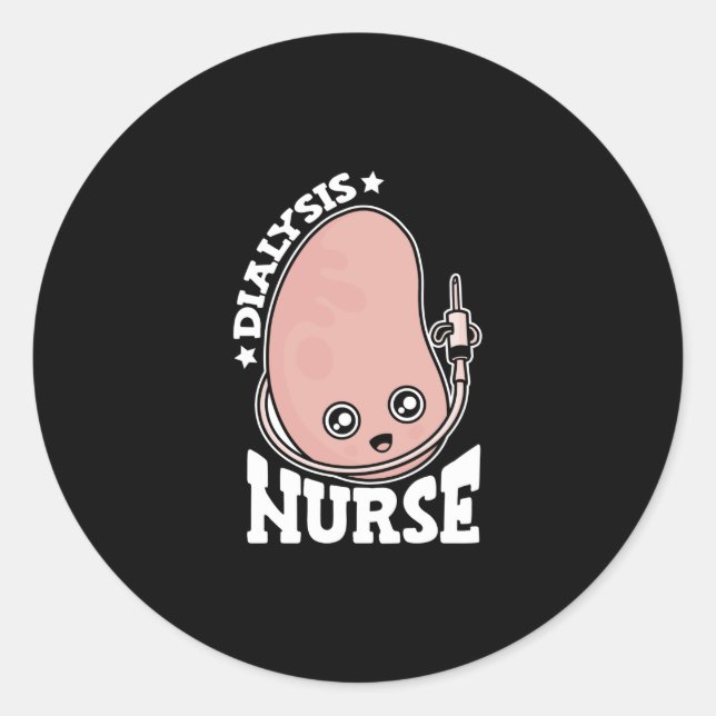 Dialysis Nurse Cute Kidney Decor National Nurses Classic Round Sticker (Front)