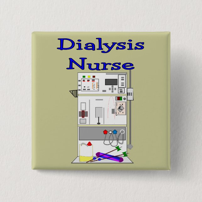 Dialysis Nurse Gifts-Unique Machine Design 15 Cm Square Badge (Front)