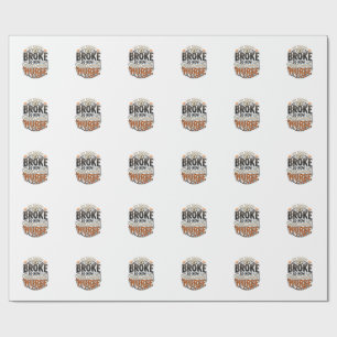 Dialysis Nurse Halloween Broom Broke Vintage Desig Wrapping Paper