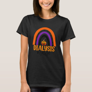 Dialysis Nurse Halloween Pumpkin Rainbow Dialysis T-Shirt
