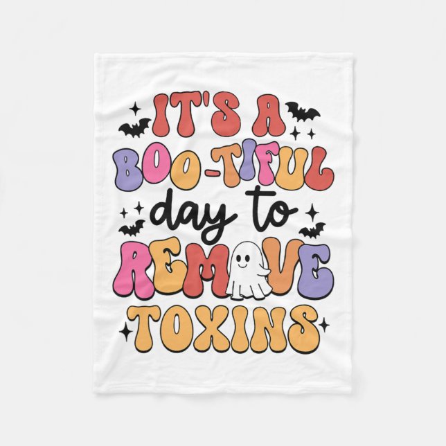 Dialysis Nurse Halloween Remove Toxin Kidney Dialy Fleece Blanket (Front)