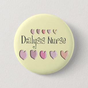 Dialysis Nurse Hearts Design Gifts 6 Cm Round Badge