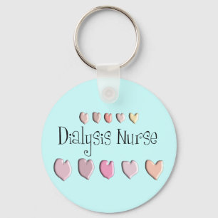 Dialysis Nurse Hearts Design Gifts Key Ring