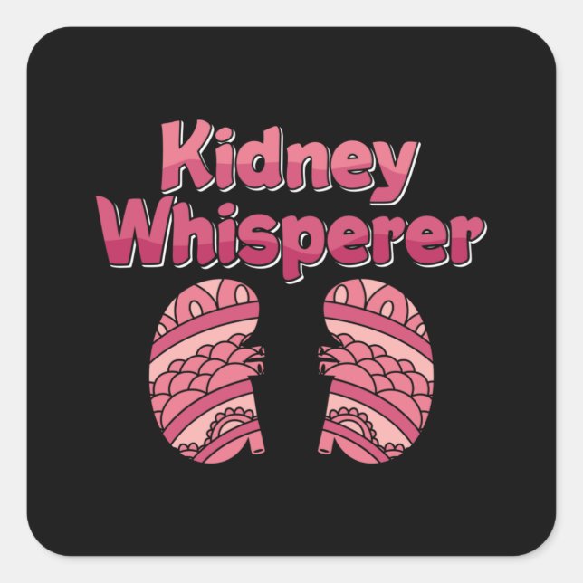 Dialysis Nurse Kidney Whisperer Nephrology Tech Square Sticker (Front)