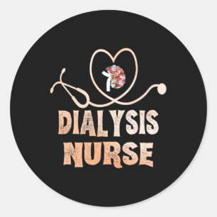 Dialysis Nurse Nephrology Kidney Disease Nursing 4 Classic Round Sticker