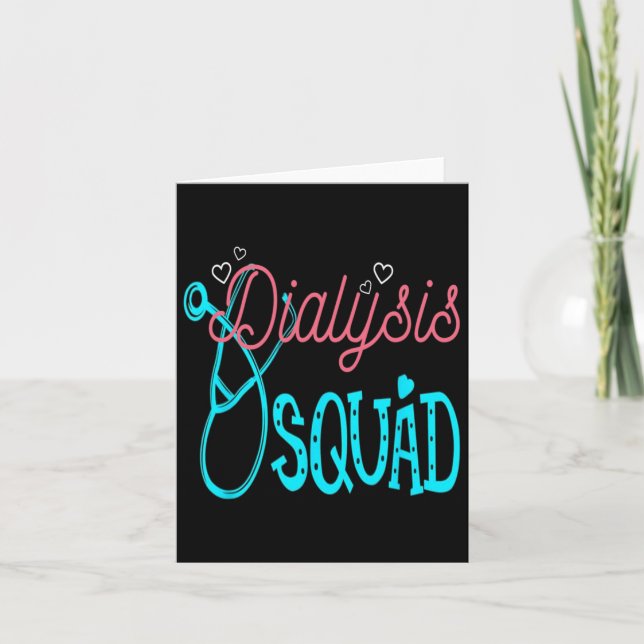 Dialysis Nurse Nephrology Kidney Disease Squad  Card (Front)