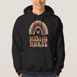 Dialysis Nurse Nephrology Nursing Groovy Retro Rai Hoodie