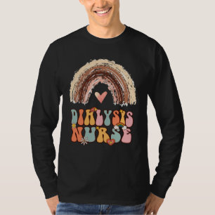 Dialysis Nurse Nephrology Nursing Groovy Retro Rai T-Shirt