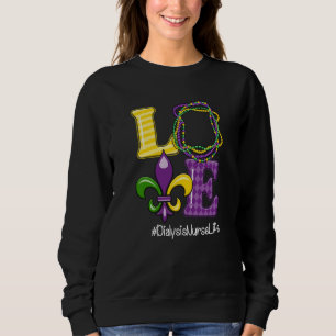 Dialysis Nurse Nurse Mardi Gras Leopard Festival P Sweatshirt