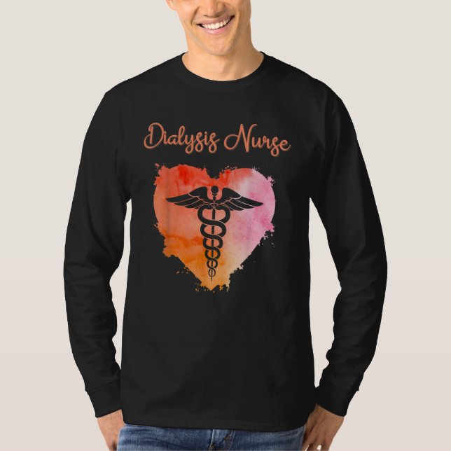 Dialysis Nurse   Nurses Nursing Graduation Caduceu T-Shirt (Front)