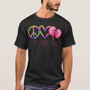 Dialysis Nurse Peace Love Dialysis Tie Dye T-Shirt