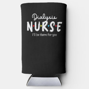 Dialysis Nurse Plaid Red Love Heart Stethoscope Rn Seltzer Can Cooler