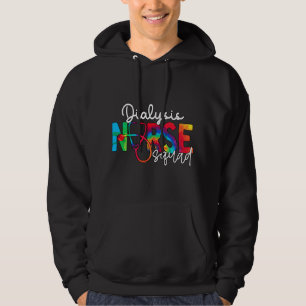 Dialysis Nurse Squad Watercol Love Stethoscope RN Hoodie