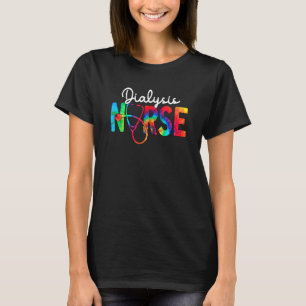 Dialysis Nurse Squad Watercol Love Stethoscope Rn T-Shirt