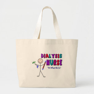 Dialysis Nurse Stick Person Design Large Tote Bag