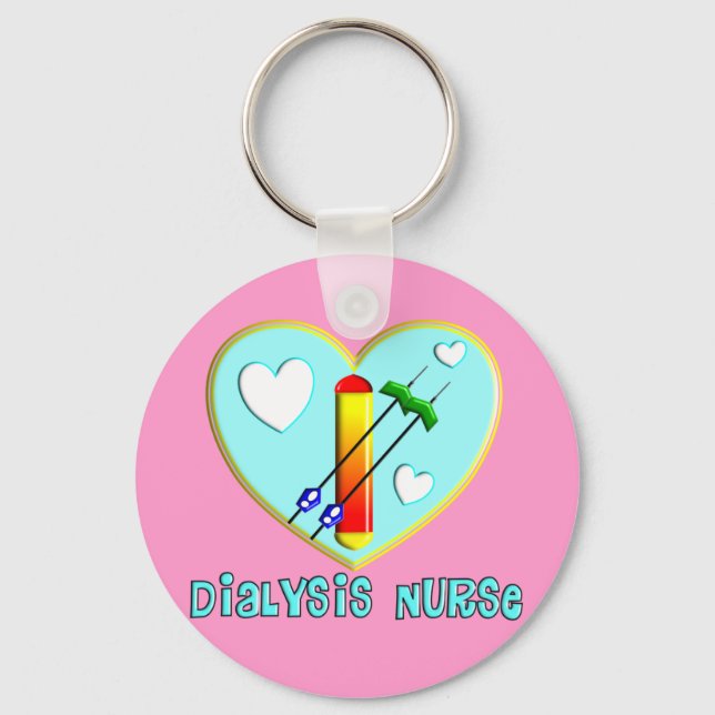 Dialysis Nurse T-Shirts and Gifts Key Ring (Front)