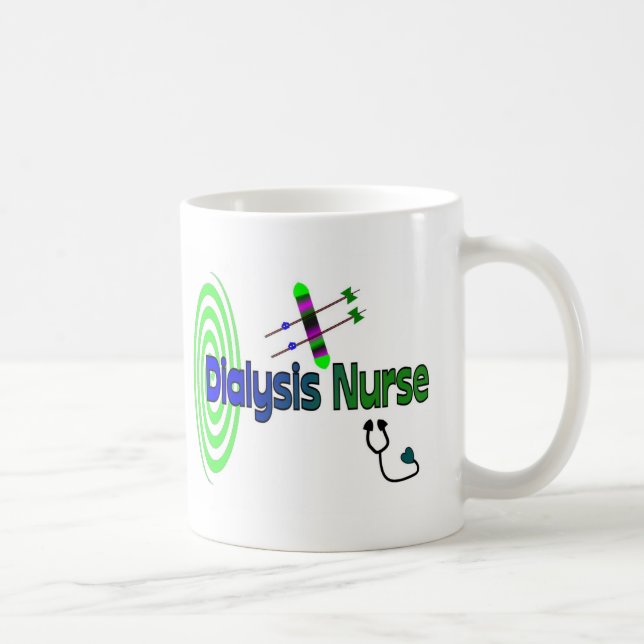 "Dialysis Nurse" Unique graphics Gifts Coffee Mug (Right)