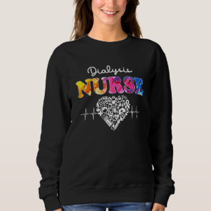 Dialysis Nurse Watercol Love Heart Stethoscope Rn Sweatshirt