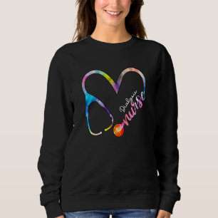 Dialysis Nurse Watercol Love Heart Stethoscope Rn  Sweatshirt