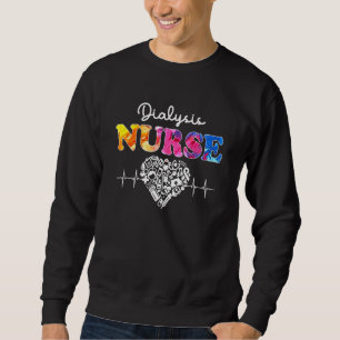 Dialysis Nurse Watercol Love Heart Stethoscope Rn Sweatshirt
